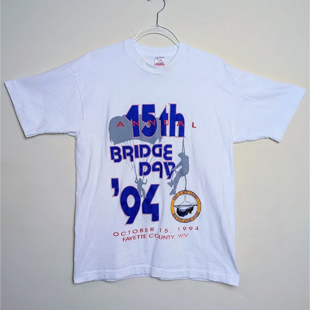 Vintage New River Gorge WV Bridge Day 1994 Single Stitch Shirt Size Medium
